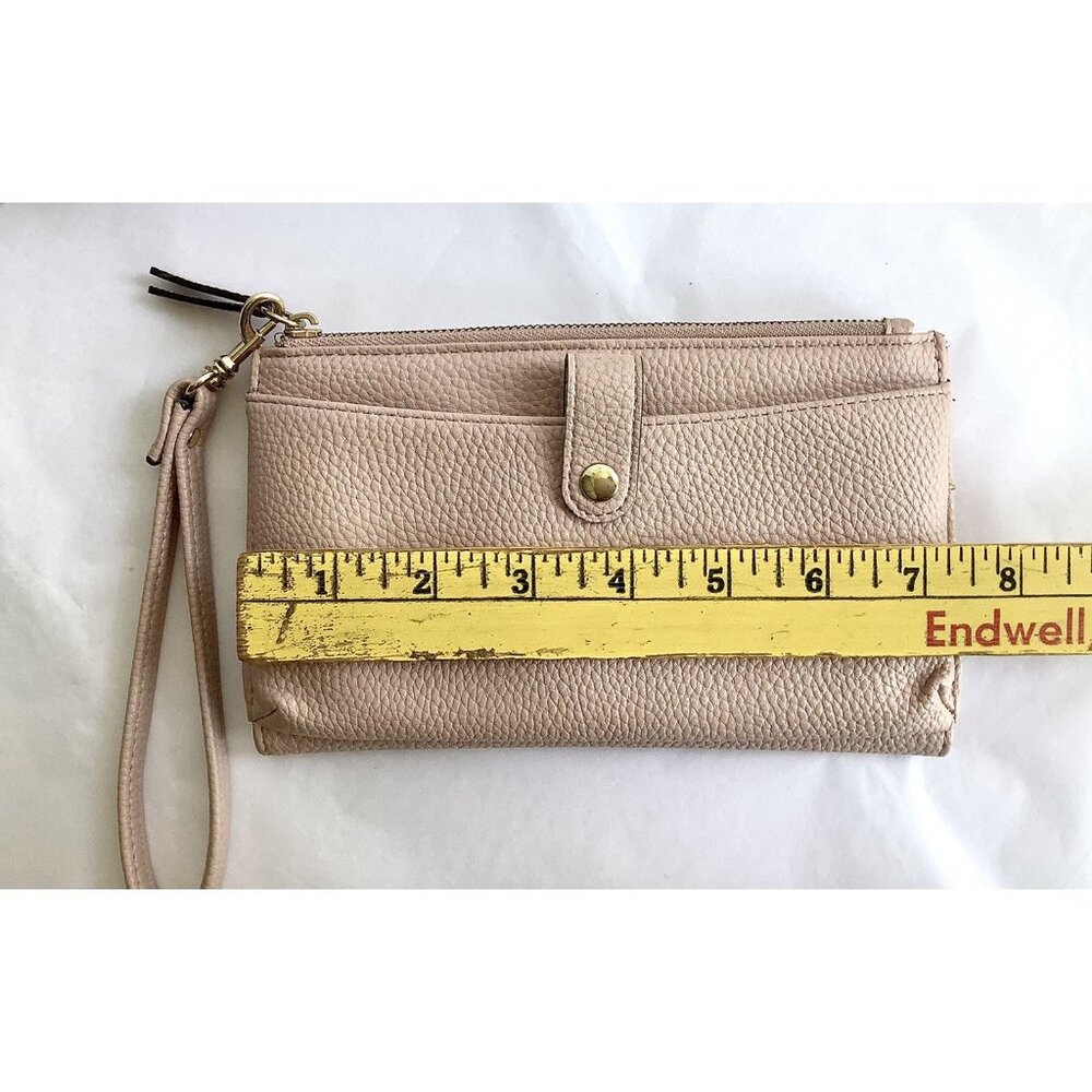 Nanette Lepore Women Pale Pink/Brown Leather Wristlet One Size - Picture 8 of 9